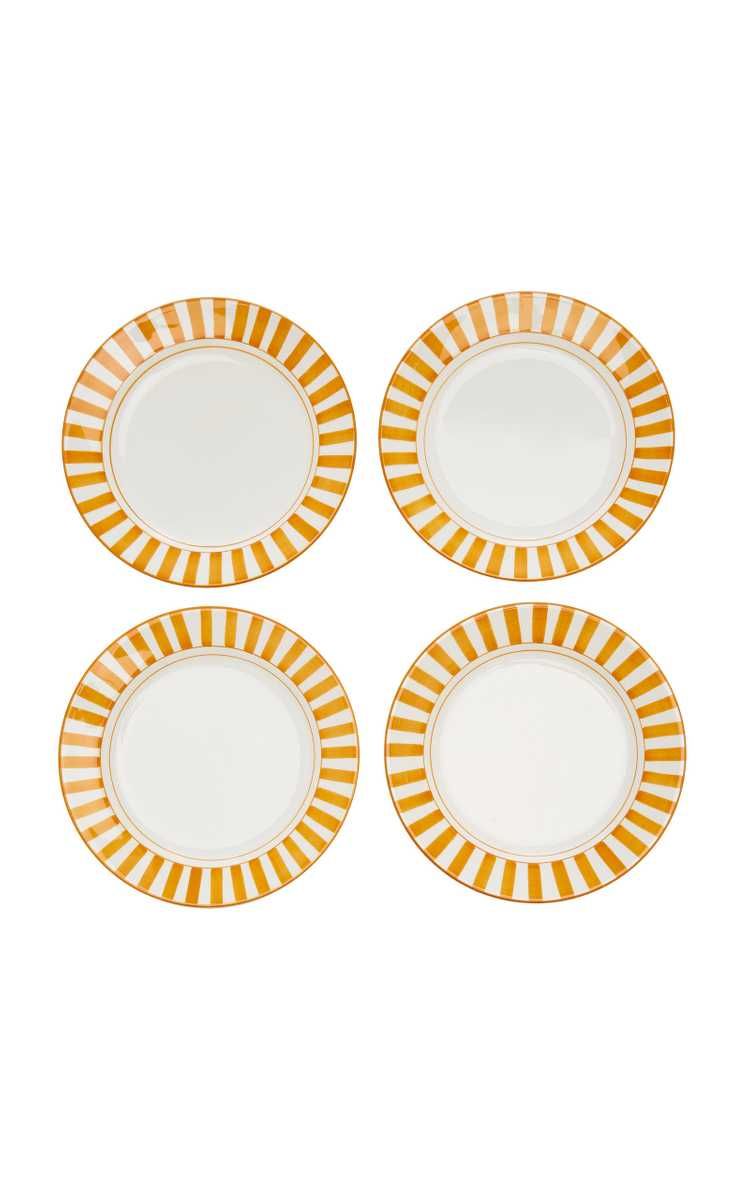 Set-Of-Four Striped Ceramic Dessert Plates | Moda Operandi (Global)