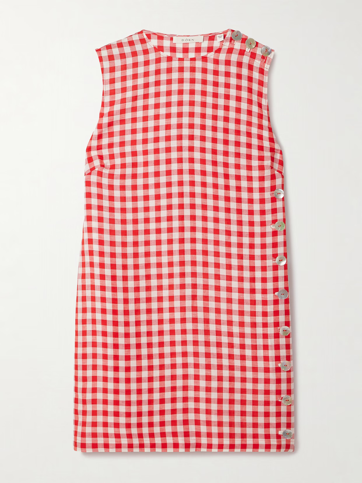 DÔEN - Coraline Gingham Woven Mini Dress - Red | NET-A-PORTER (US)