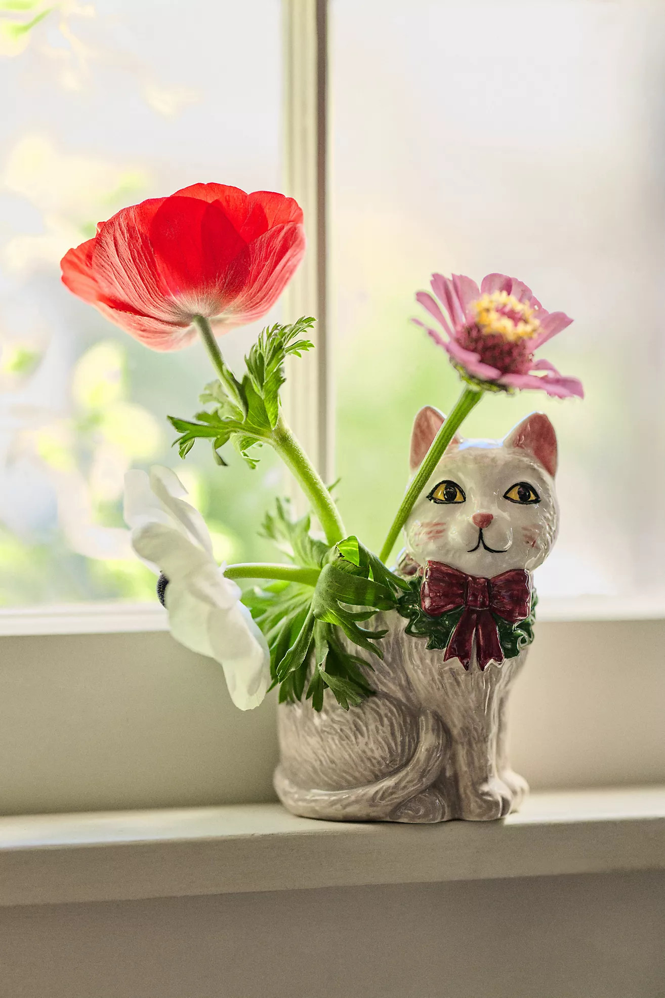 Festive Vintage-Inspired Animal Stoneware Vase | Anthropologie (US)