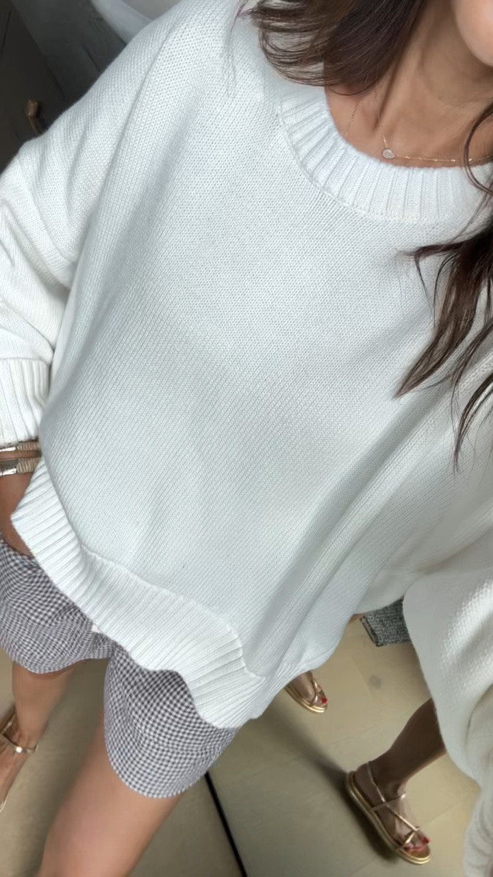 This @Quince sweater is a closet staple! Can be worn any season and for any occasion. I paired with the cutest gingham shorts!

#LTKootd #LTKOver40 #LTKPetite