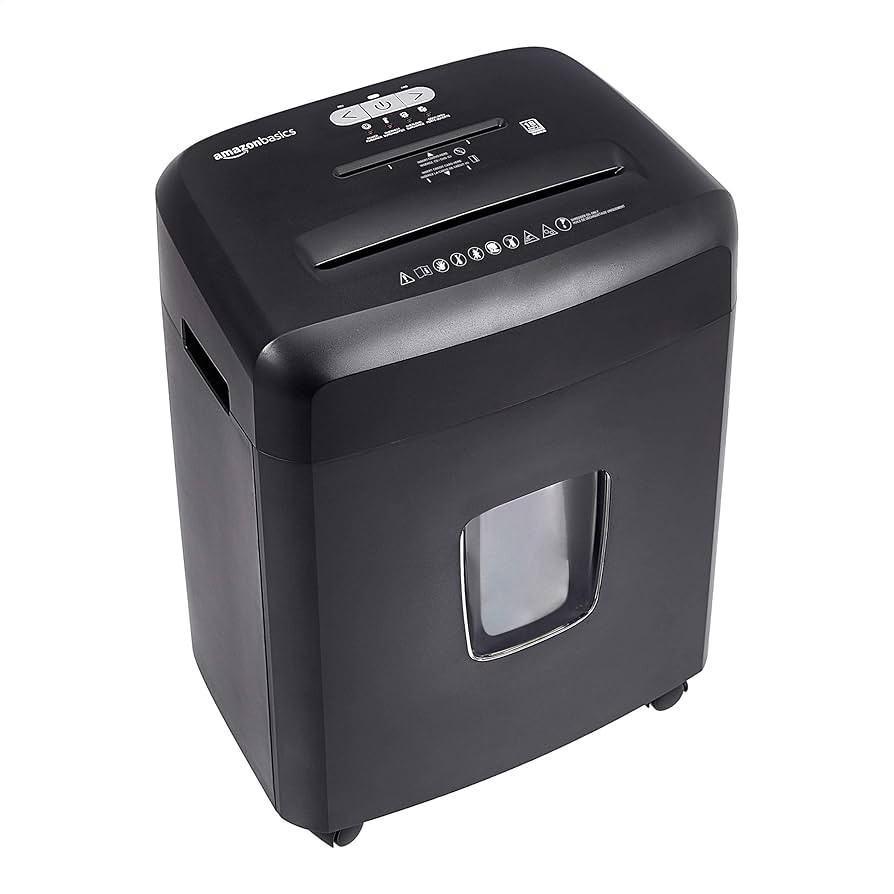 Amazon Basics 18 Sheet Cross Cut Paper, CD, and Credit Card Shredder, Black | Amazon (US)