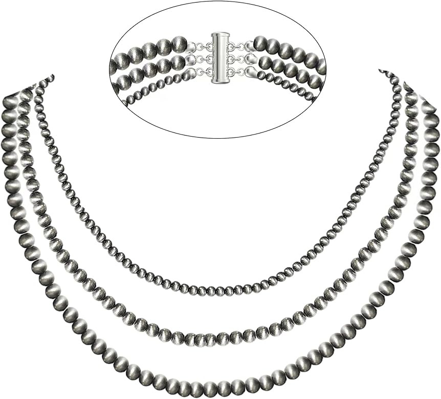 Navajo Pearl Necklaces for Women Western Cowgirl Country Girl Boho Vintage Pearl Beaded Necklaces... | Amazon (US)