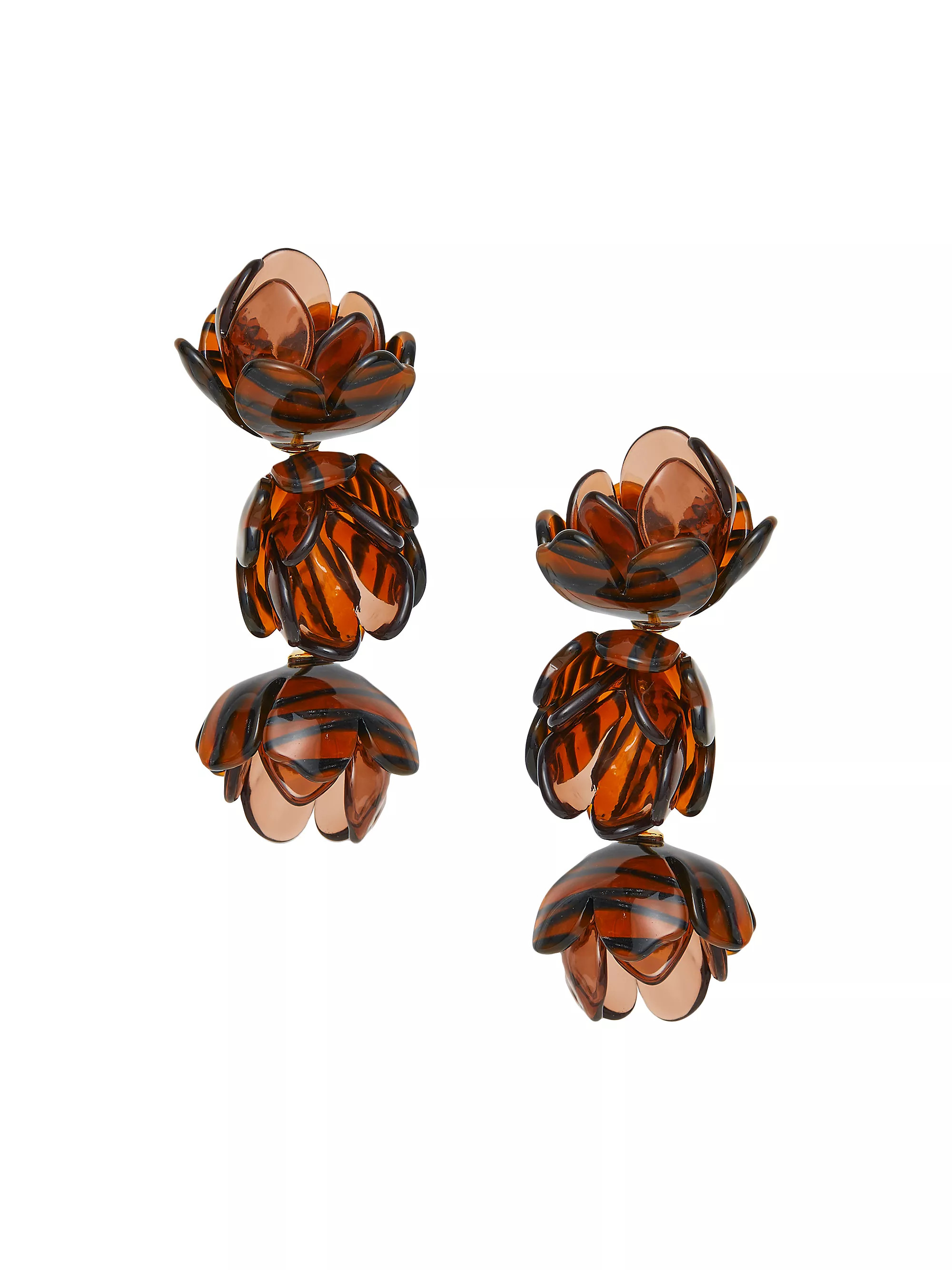 Lele Sadoughi 14K Gold-Plated &amp; Acetate Rose Clip-On Earrings | Saks Fifth Avenue | Saks Fifth Avenue