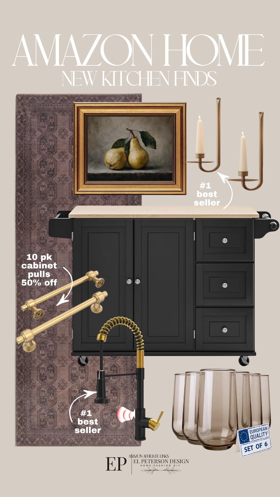 Amazon
New kitchen finds
Runner
Island
Cabinet pulls
Kitchen faucet
Drinking glasses
Artwork
Wall sconce

#LTKHome