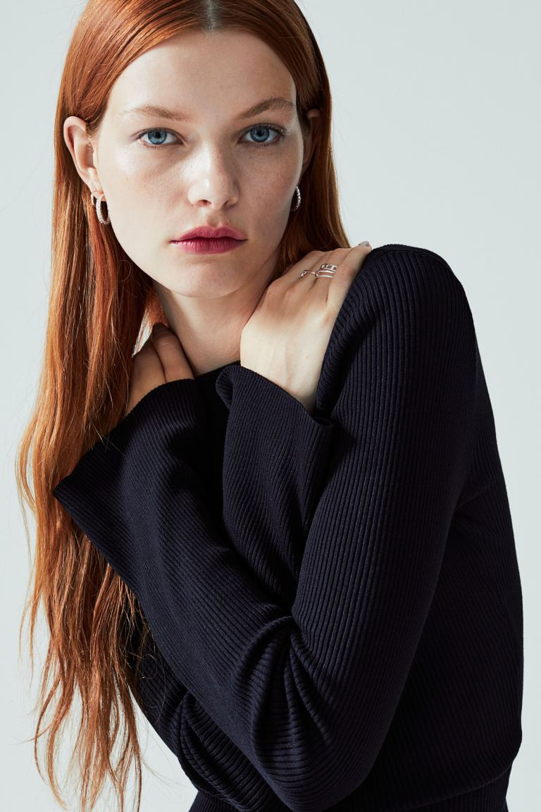 Rib-knit Top - Black - Ladies | H&M US | H&M (US + CA)