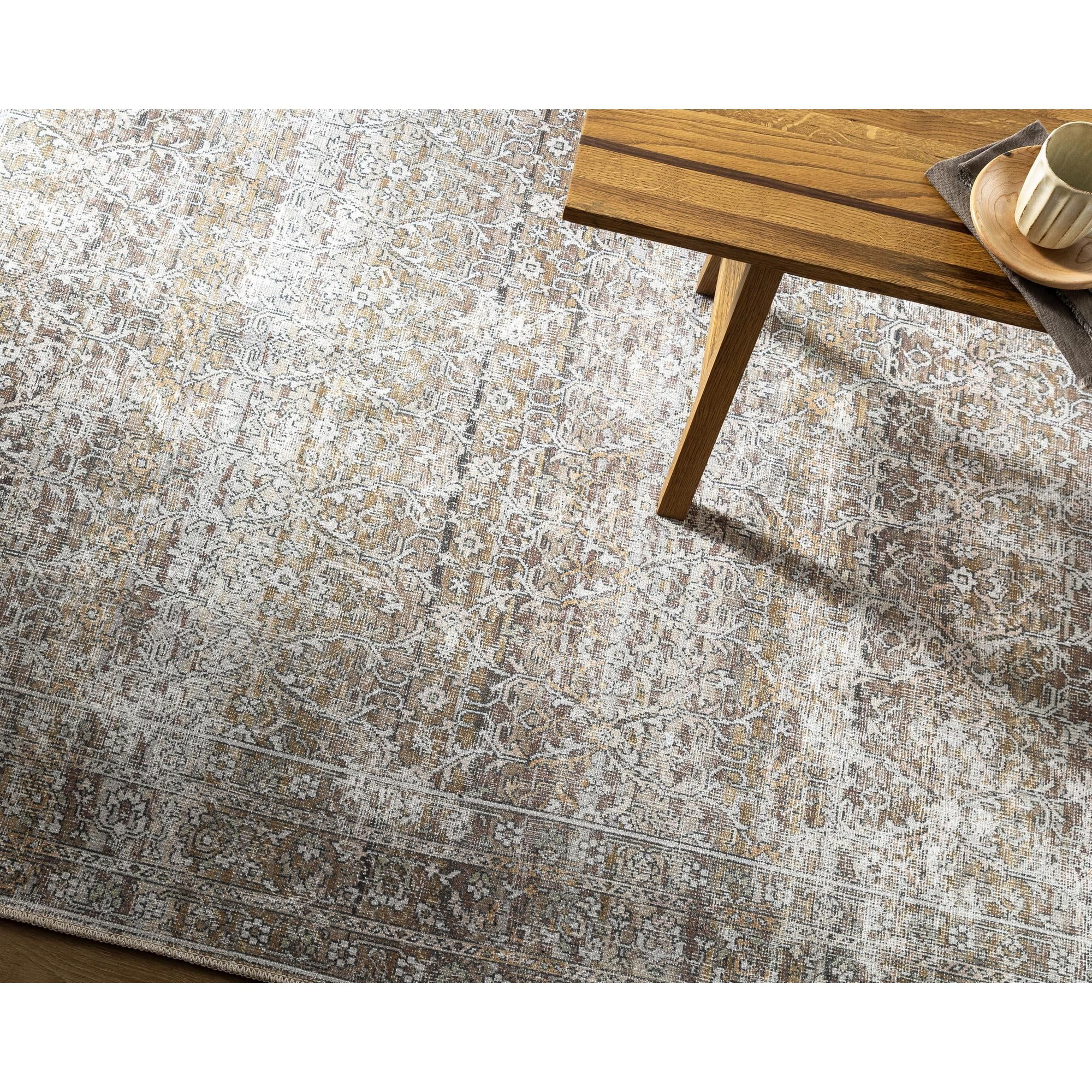 Our PNW Home x Surya Rainier Updated Traditional Washable Area Rug, 8'10" x 12', Taupe | Walmart (US)
