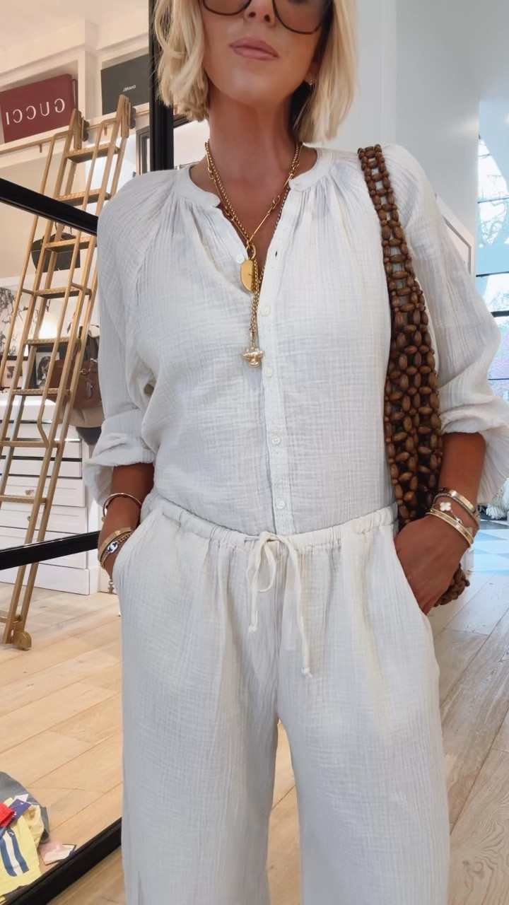 Gauze set from Target 😍😍😍 wearing mediums .. could have done smalls 🫶