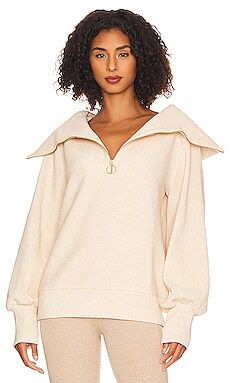 Varley Vine Half Zip Sweater in Oatmeal Marl from Revolve.com | Revolve Clothing (Global)