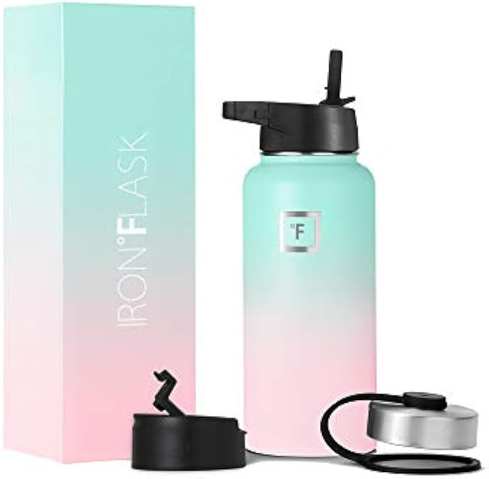 Iron Flask Sports Water Bottle - 32 Oz, 3 Lids (Straw Lid), Leak Proof, Vacuum Insulated Stainles... | Amazon (US)