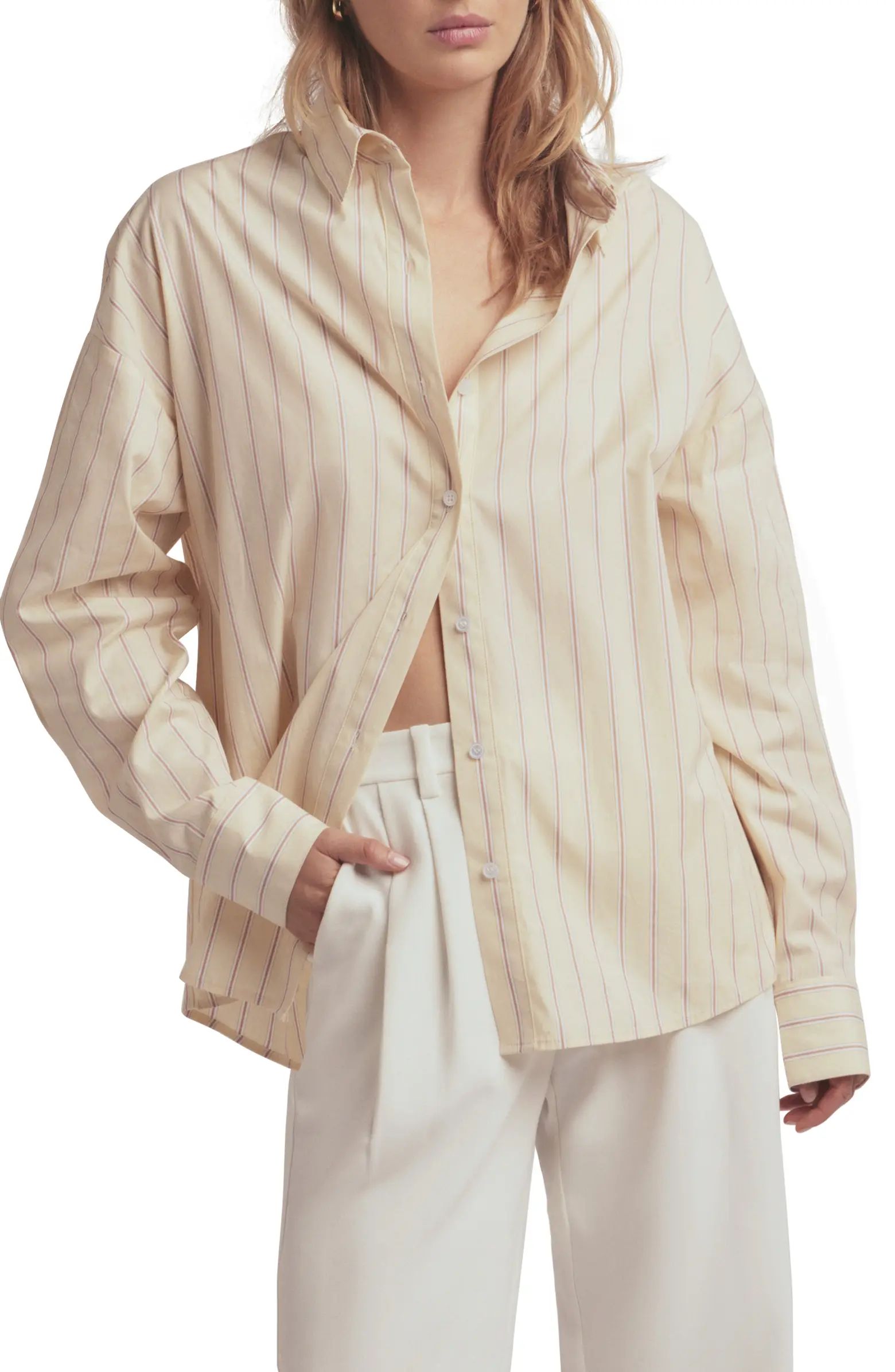 Stripe Cotton Button-Up Shirt | Nordstrom