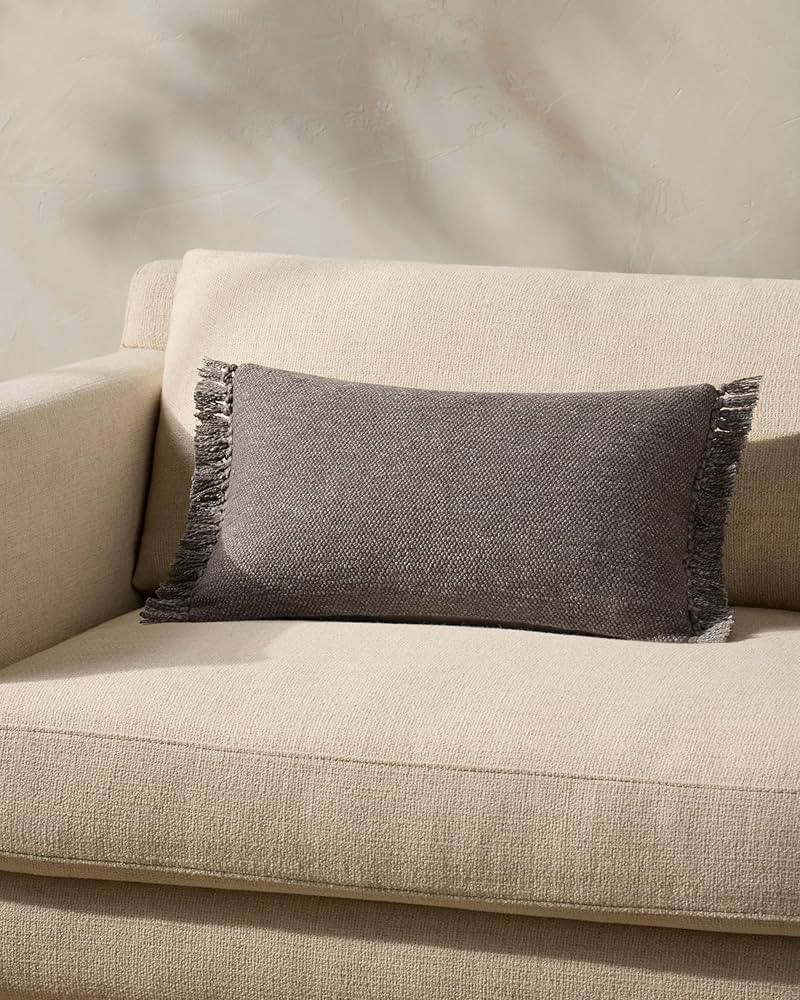 Loloi Magnolia Home by Joanna Gaines Jett Collection PMH0063 Grey 13'' x 21'' Cover w/Down Pillow | Amazon (US)