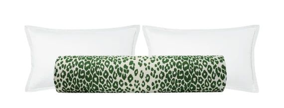 The Bolster : Iconic Leopard // Green  Schumacher linen  | Etsy | Etsy (CAD)