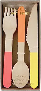 Meri Meri Neon Wooden Cutlery Set | Amazon (US)