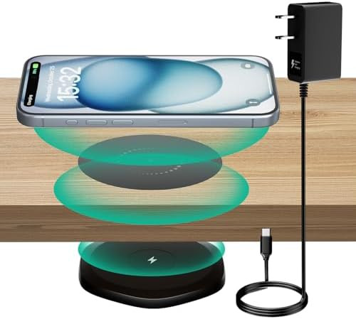 KPON Invisible Wireless Charger,30mm Under Desk Charger Mat, Furniture Table Nightstand Desktop C... | Amazon (US)