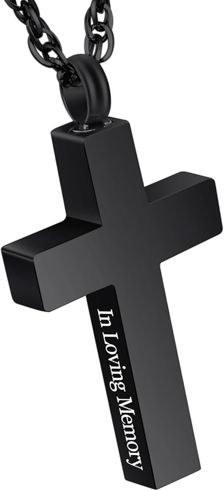 XIUDA Cremation Cross Necklace for Ashes Cross Urns Jewelry Locket Pendant Ashes Holder Stainless... | Amazon (US)