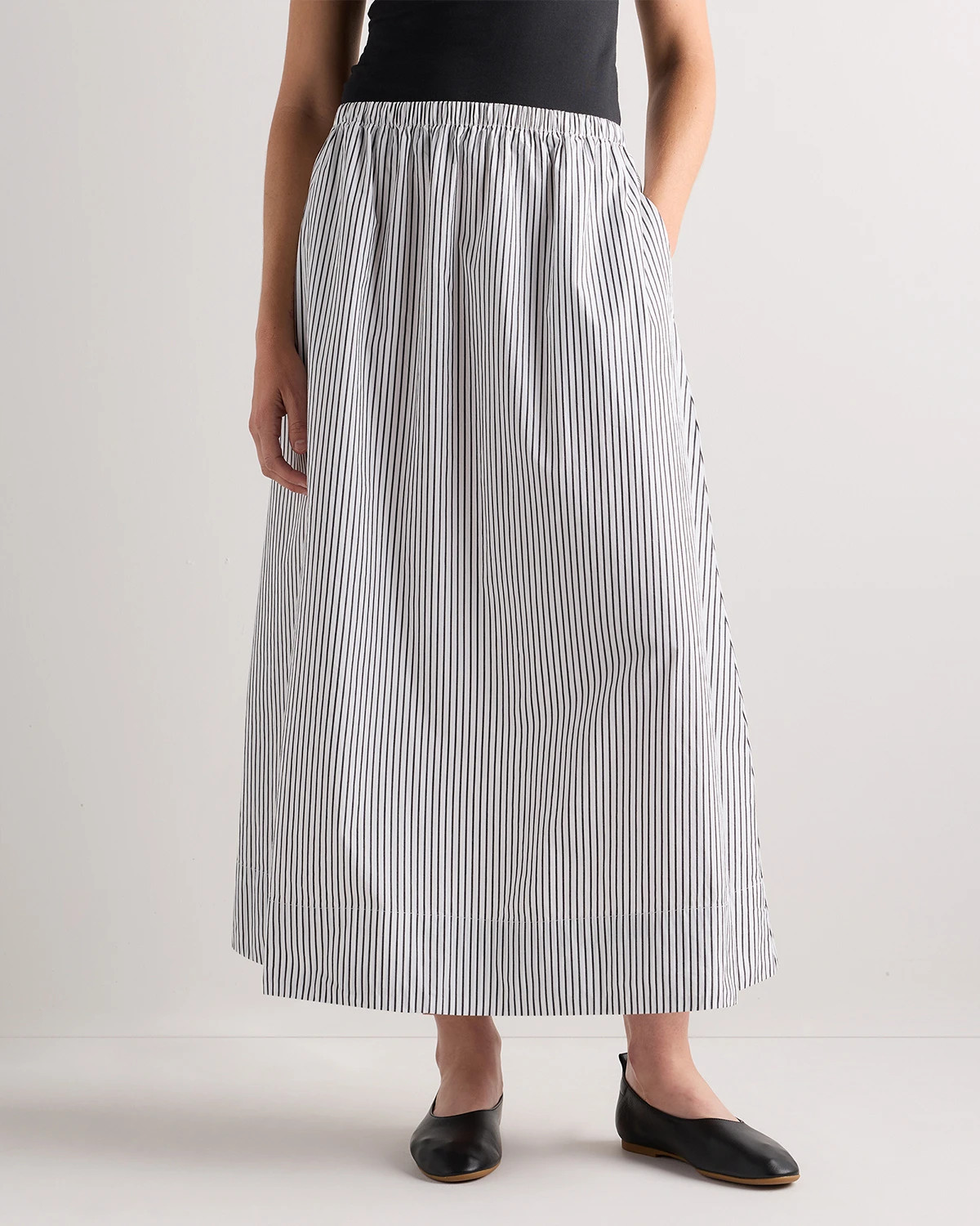 100% Organic Cotton Poplin A-line Maxi Skirt | Quince