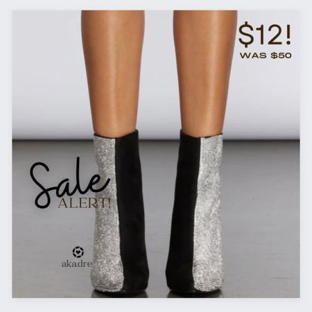 $50 marked down to $12! What a deal! These are perfect for a #festival or #concert! I love love having my sparkle booties and throw them on with any solid outfit!  Throw them on with black leggings and any sweater or graphic tee, with a neon yellow dress and black leather jacket, or black halter with split hem jeans! 

#LTKSale #LTKFestival #LTKFind