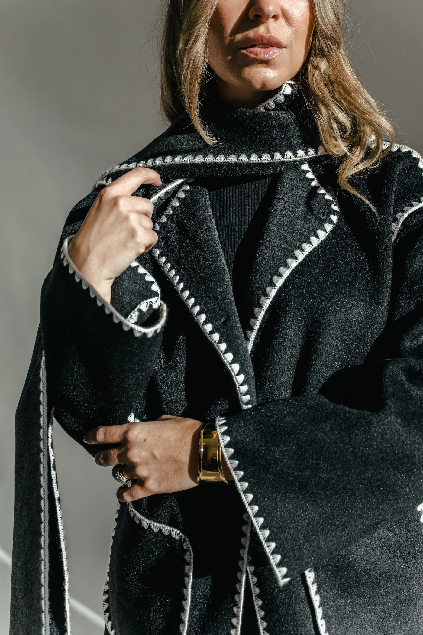 Fade Into You Jacket + Scarf Set - Tonal Black | THELIFESTYLEDCO