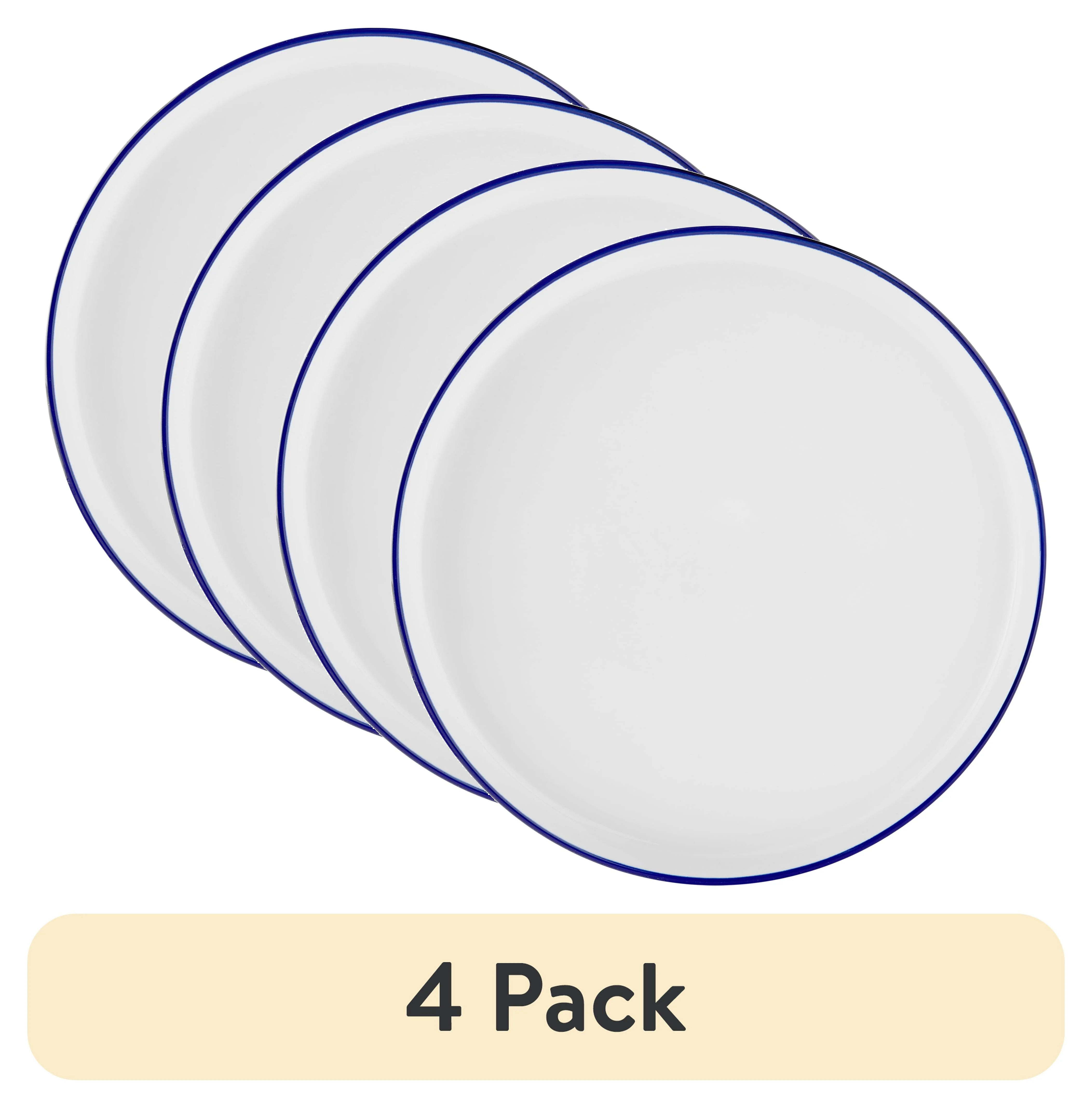 (4 pack) Mainstays Blue Rim Stoneware Dinner Plate | Walmart (US)