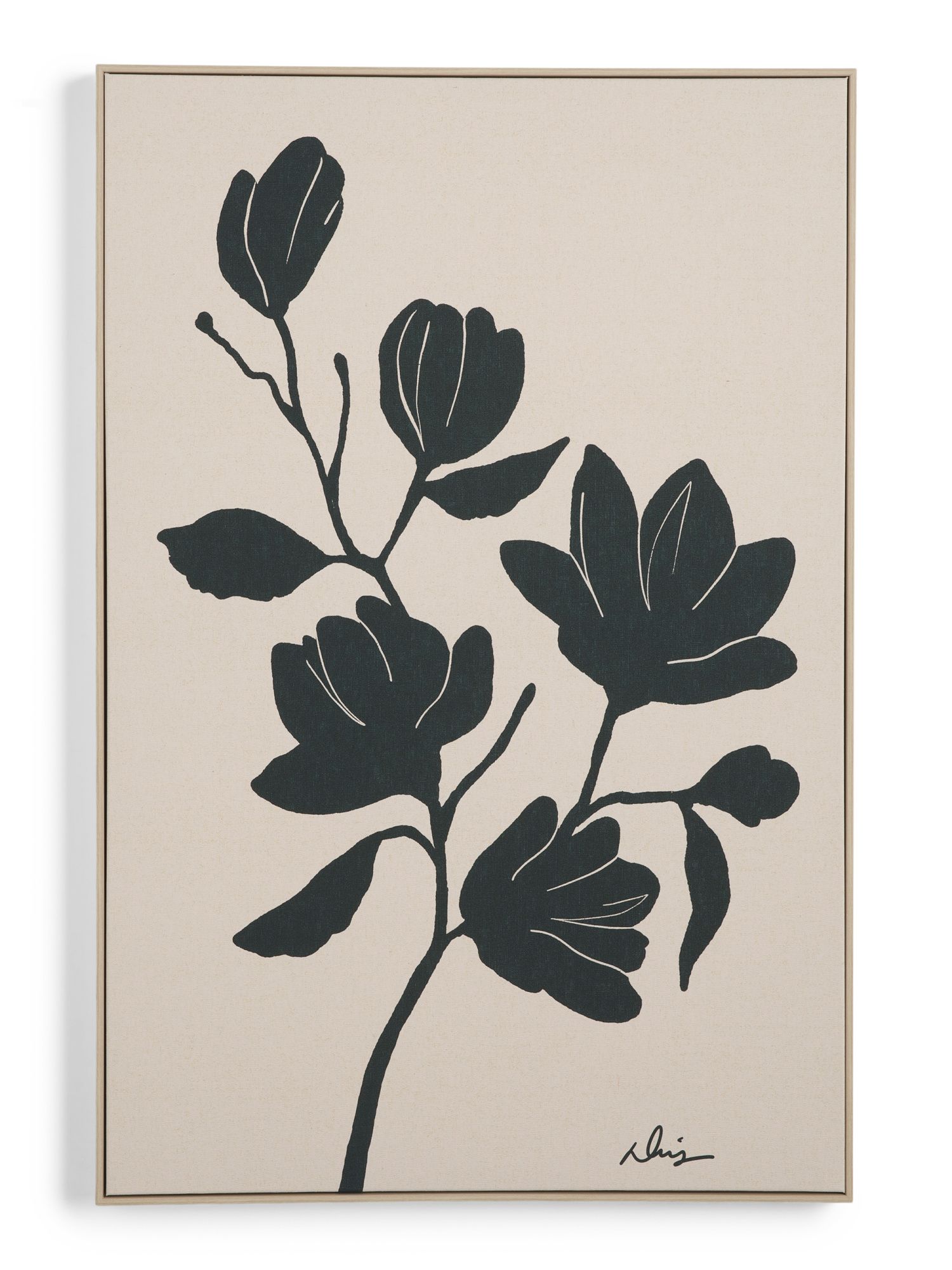 24x36 Botanical Flowers On Linen Black Wall Art | Home | Marshalls | Marshalls