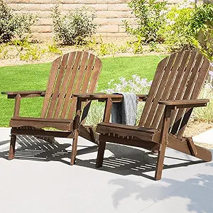 IDZO Outdoor Adirondack Chair Set of 2, Pre-Assembled Backrest, Patio Furniture Set, Outdoor Furn... | Amazon (US)
