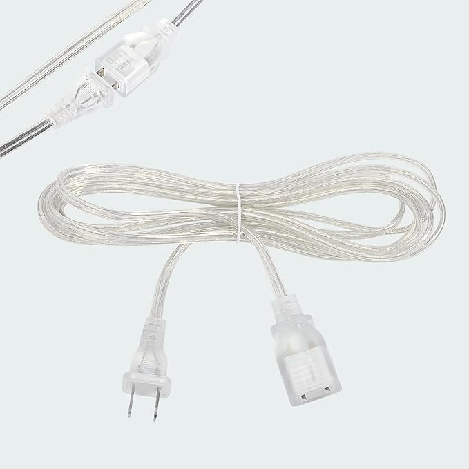 1 Pack Clear Extension Cord, 10 Feet Male to Female Extension Cords, Clear Extension Cord Indoor ... | Amazon (US)