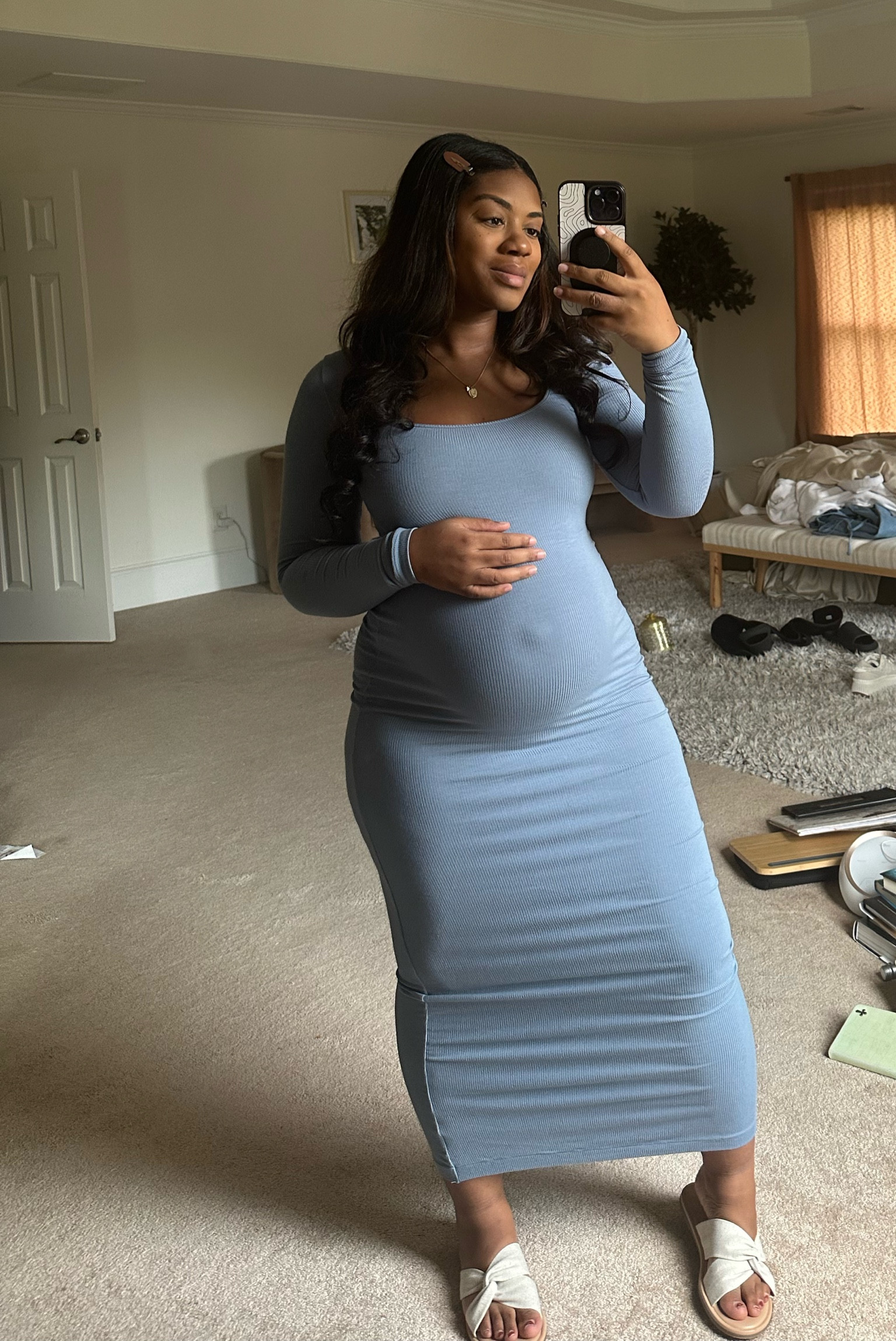 Cutest pastel blue dress that’s bump friendly but not maternity yet sliming and breathable. 

#LTKbump #LTKFind #LTKcurves