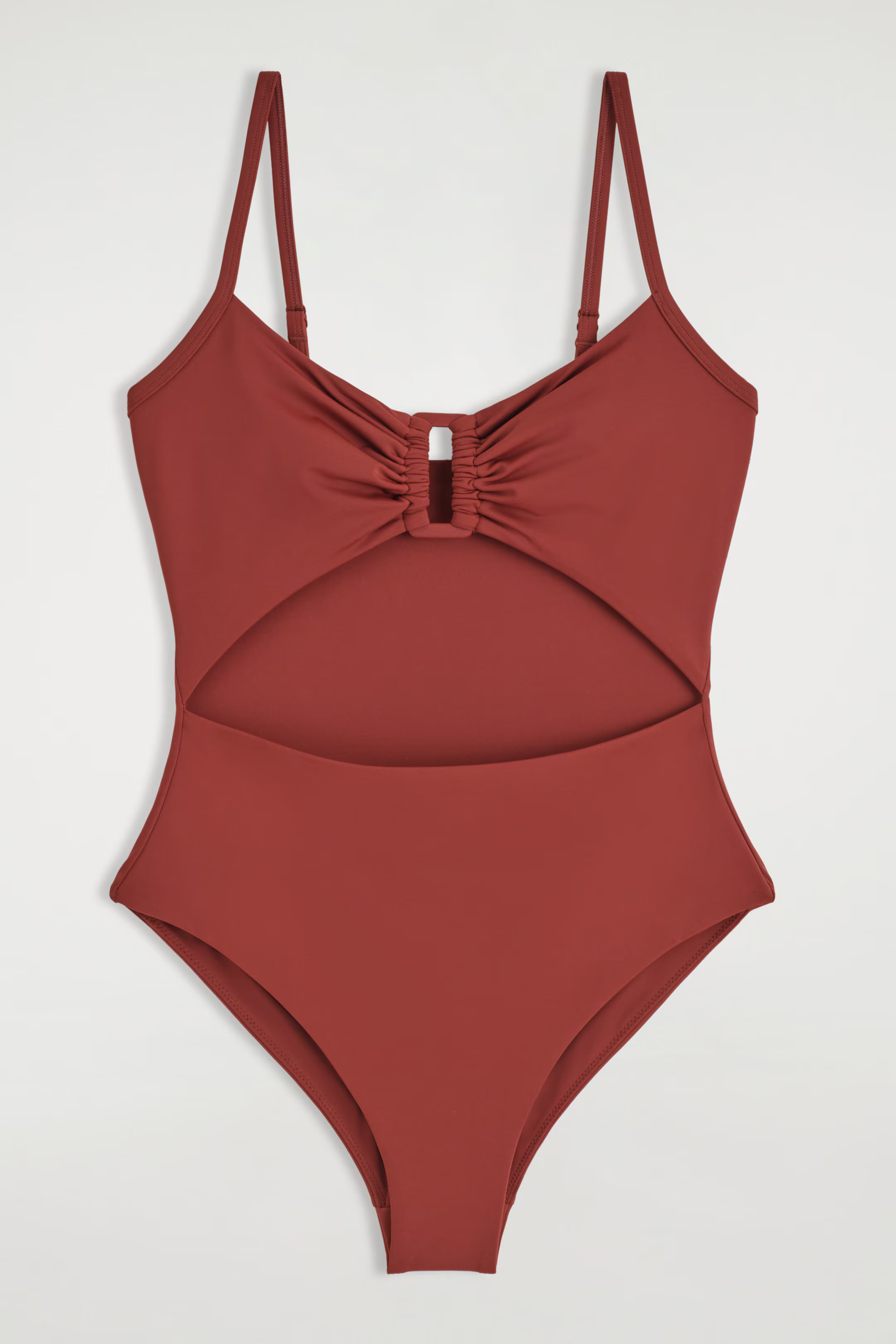 GATHERED CUTOUT SWIMSUIT - RUST RED | COS | COS UK