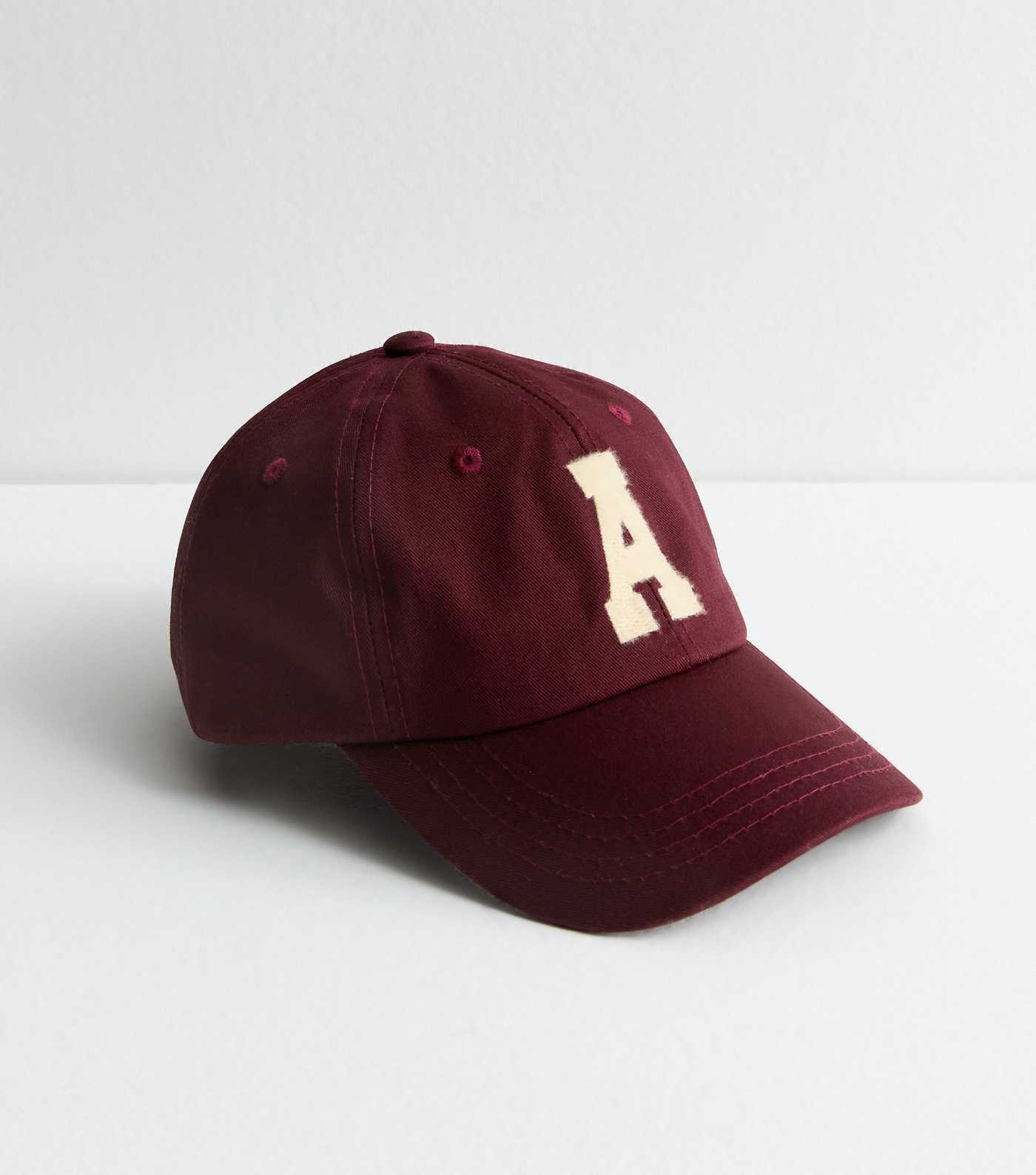 Burgundy Collegiate Varsity Letter A Cap  | New Look | New Look (UK)