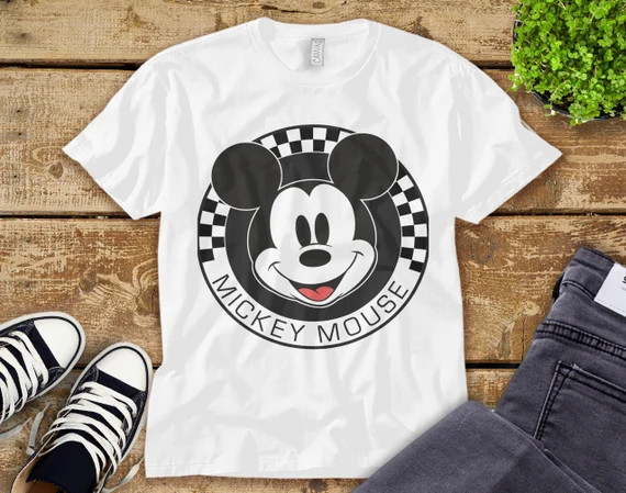 Disney Mickey And Friends Mickey Mouse Checkerboard Circle Unisex Tee Adult T-shirt Kid Shirt Lon... | Etsy (US)