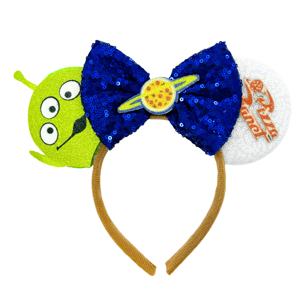 Wu Pistilure Birthday Girl Hair Accessories Women Pixar Sequin Bow Headbands For Girls Ears Alien... | SHEIN