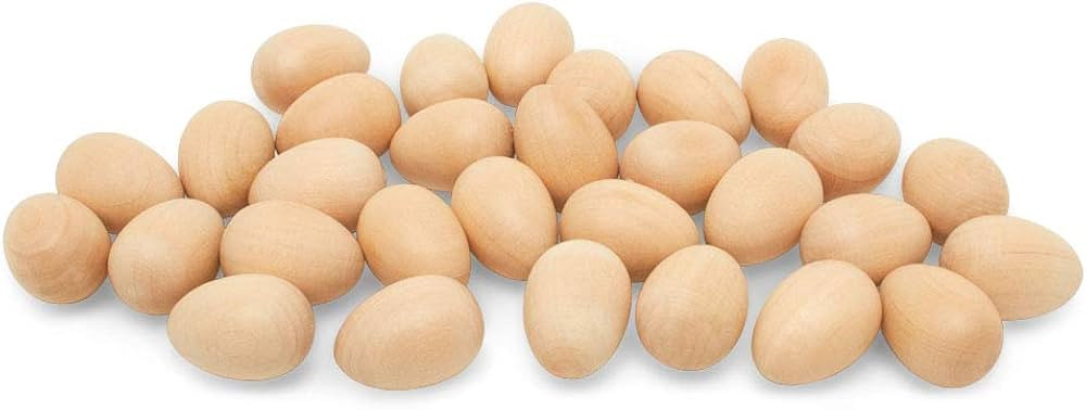 Unfinished Wooden Wren Eggs 7/8 inch, Bag of 25 Mini Wooden Easter Eggs to Paint, Smooth and Read... | Amazon (US)