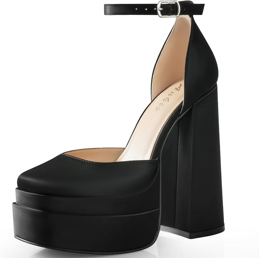 Ankis Womens Chunky Platform Heels Closed Toe Heels for Women 5.7in Square Toe Platform Pumps Ank... | Amazon (US)