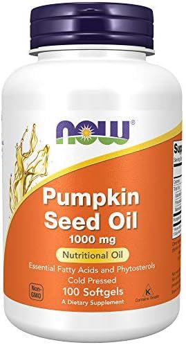 NOW Supplements, Pumpkin Seed Oil 1000 mg with Essential Fatty Acids and Phytosterols, Cold Press... | Amazon (US)