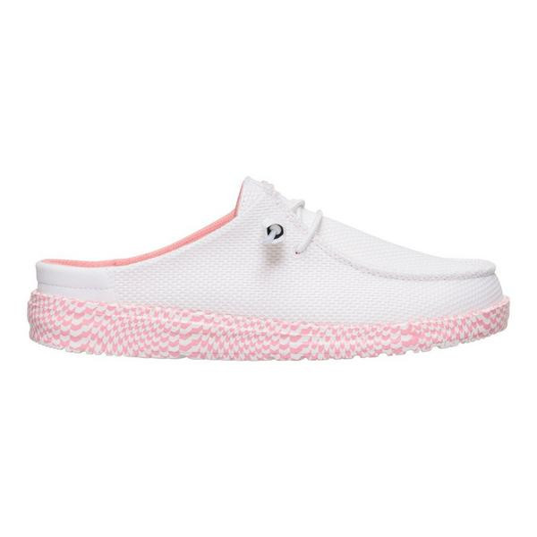 Women's HEYDUDE Wendy Slip Warped Geo Loafers Regular 7 White/Pink Lemonade | Scheels Sports