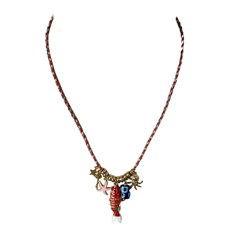No Boundaries Multicolor Thread Fish Charm Necklace for Female Adults and Teens | Walmart (US)