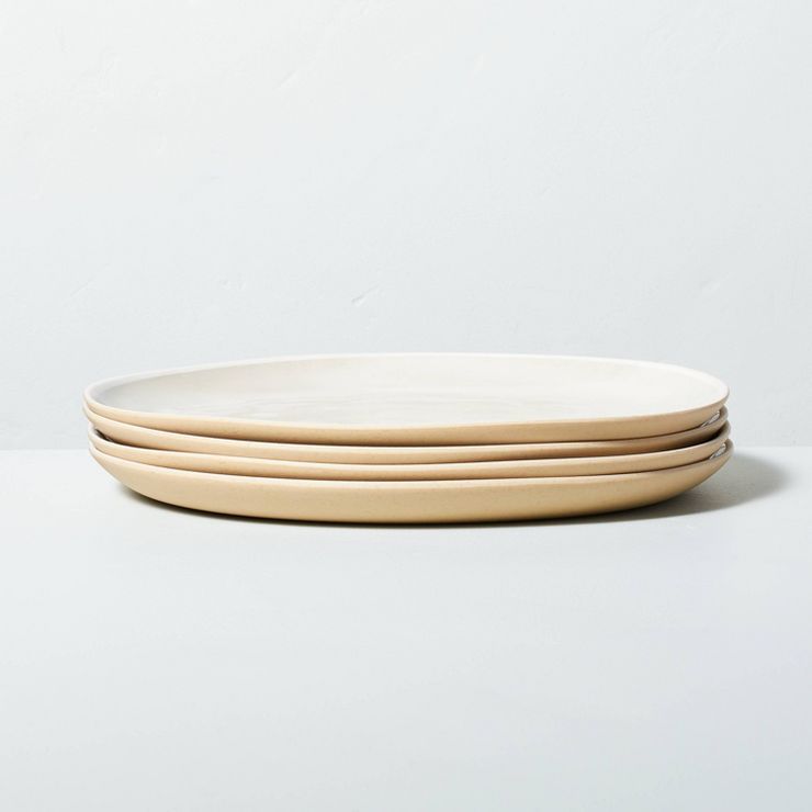 4pk Tonal Bamboo-Melamine Dinner Plate Set Natural/Cream - Hearth & Hand™ with Magnolia | Target
