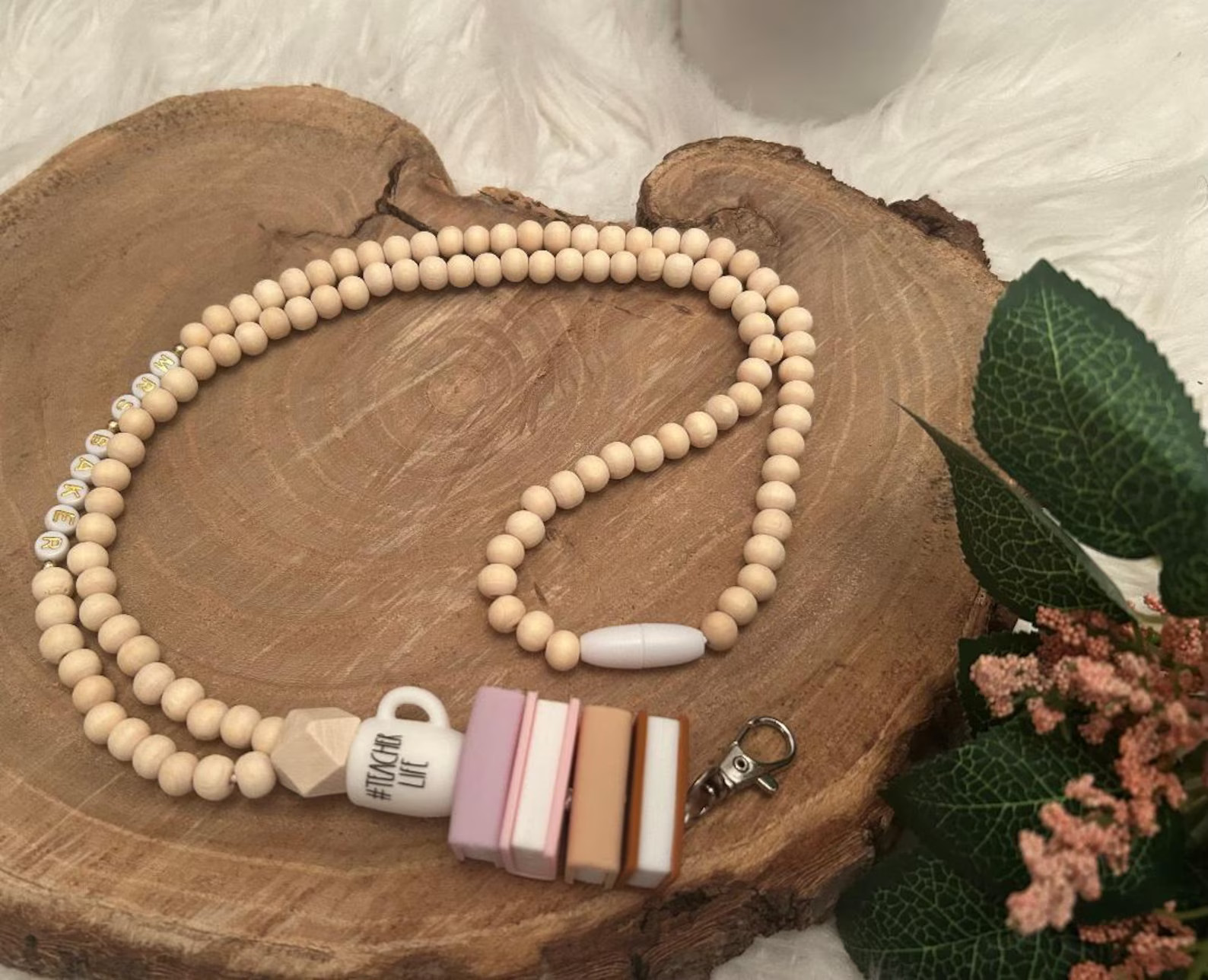 Teacher Boho Lanyard I Work Teacher Lanyard I Coffee and Books ID Badge I Personalized Lanyard I ... | Etsy (US)