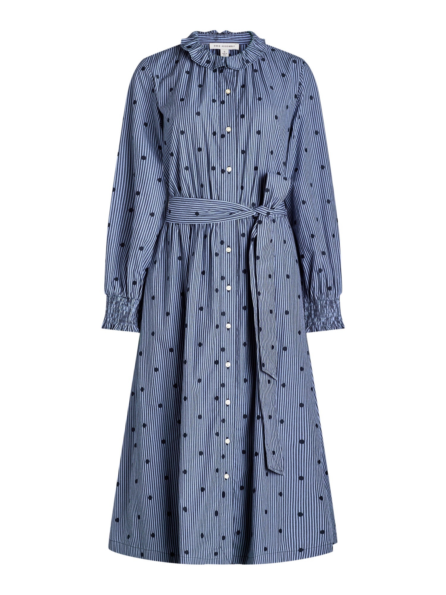 Free Assembly Women's Ruffle Neck Midi Dress, Sizes XS-XXL | Walmart (US)