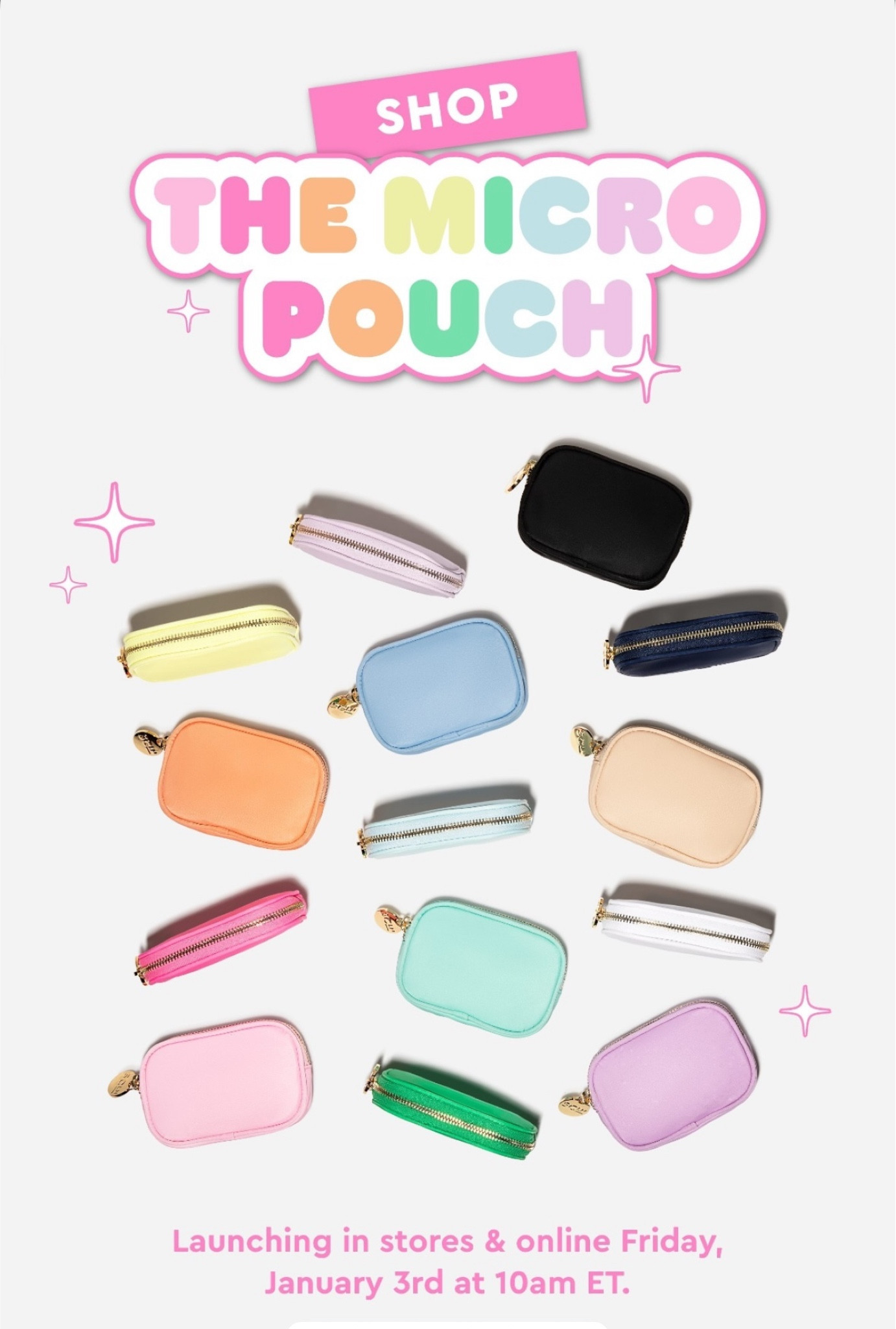 Stoney clover lane Micro Pouch launching Friday, January 3

#LTKItBag #LTKTravel #LTKGiftGuide