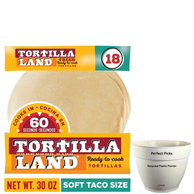 Tortilla Land Ready to Cook Soft Taco Size Flour Tortillas, 30 oz, 18 Count | Walmart (US)