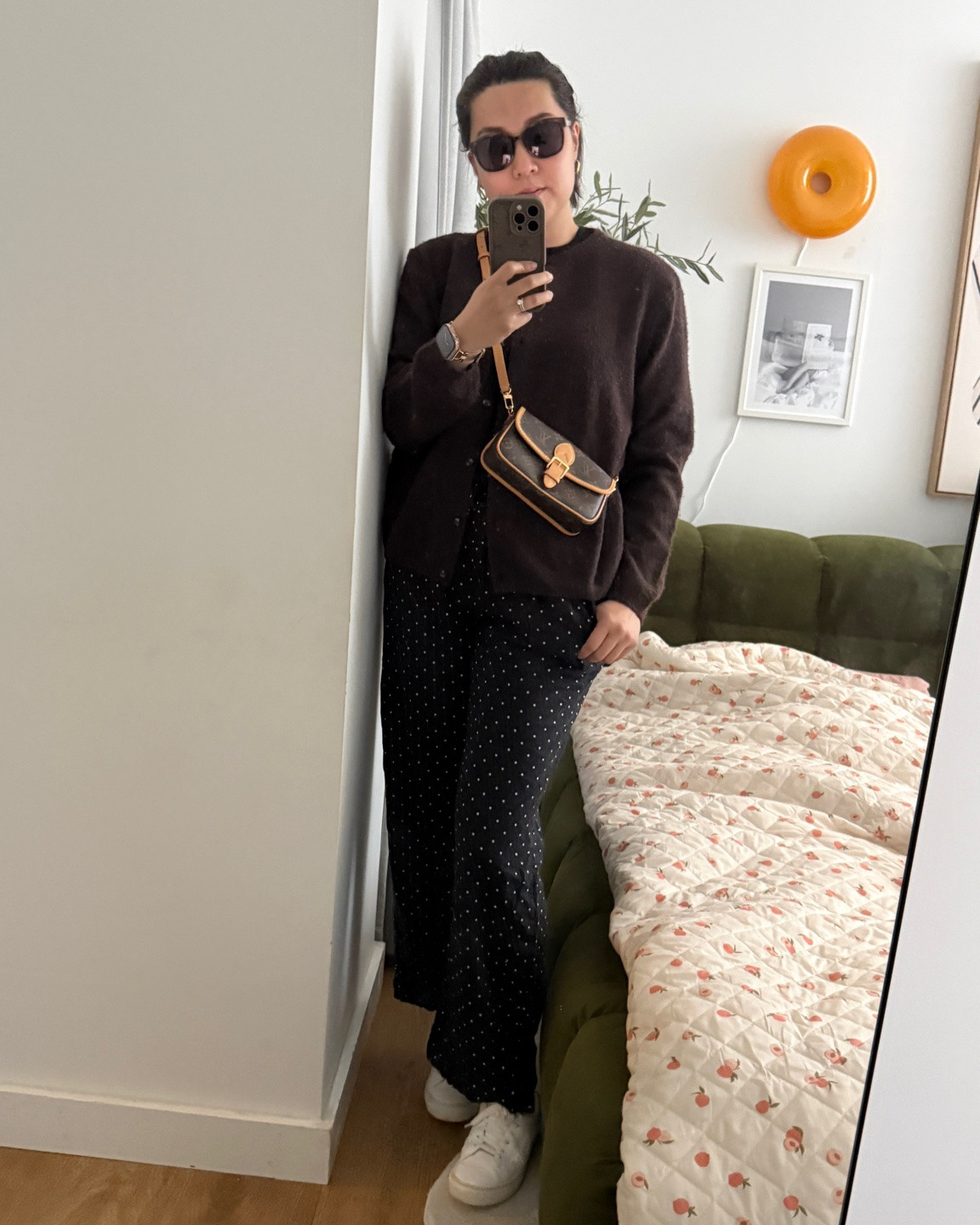 Causal soccer mom outfit. Cardigan and a pair of polka dots linen pants and sneakers will do the job! 

#casualwear #casualfit #neutraloutfits #soccermom

#LTKaustralia #LTKfamily #LTKstyletip