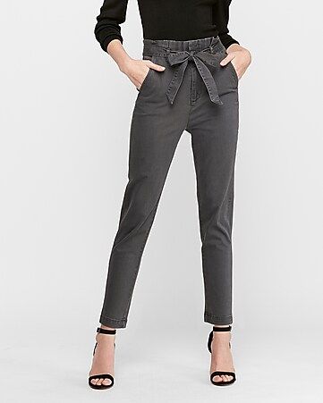 high waisted paperbag trouser pant | Express