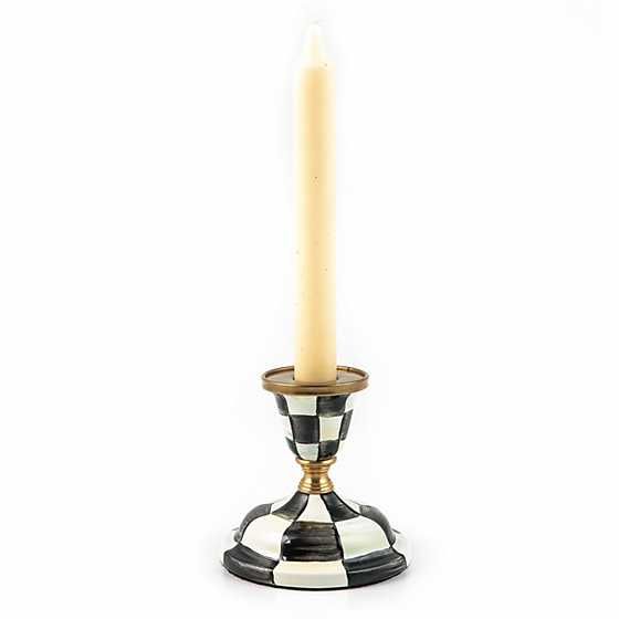 Courtly Check Enamel Candlestick - Short | MacKenzie-Childs