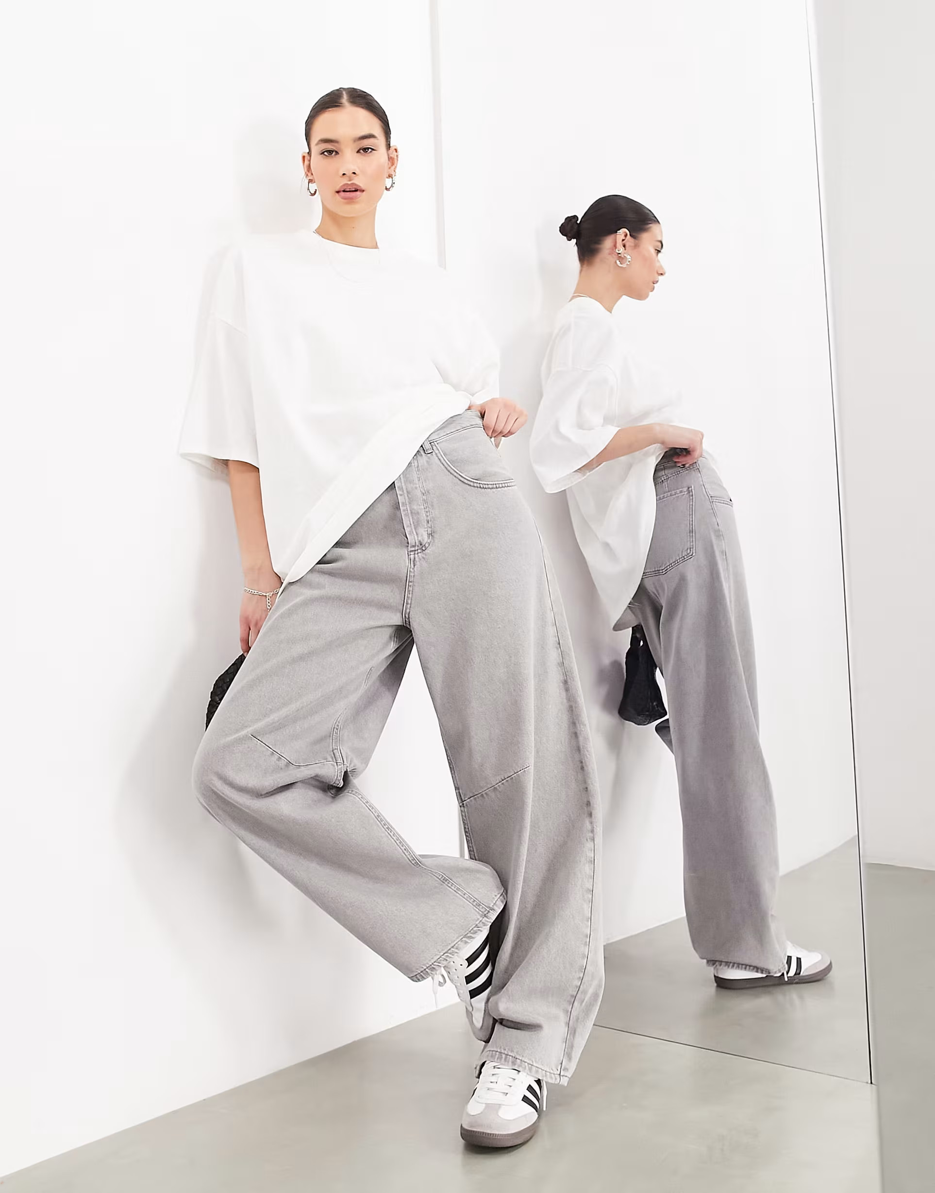 ASOS EDITION Sydney denim barrel leg jean in grey | ASOS (Global)