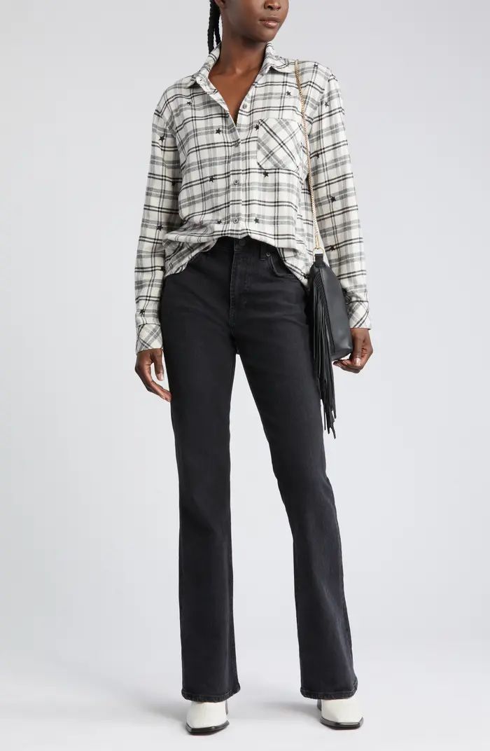 Milo Embroidered Plaid Flannel Button-Up Shirt | Nordstrom