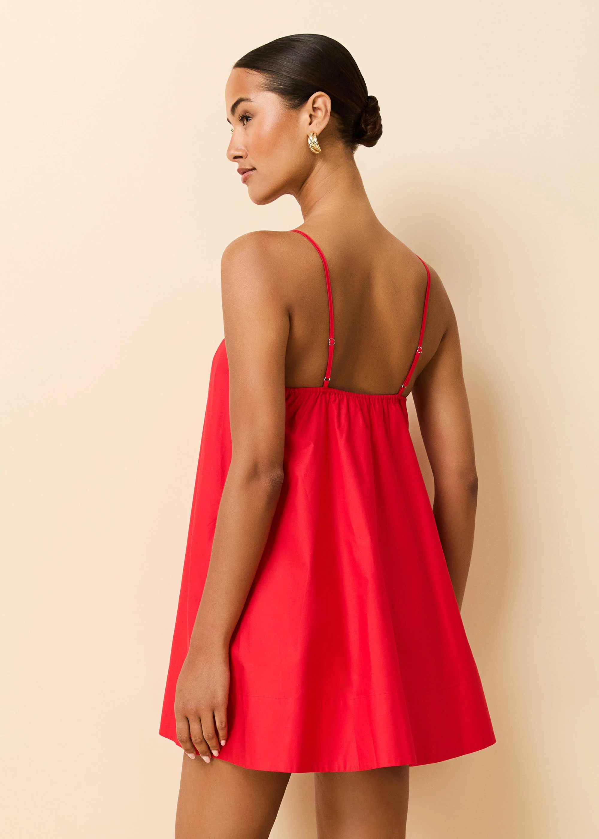 Lindsay Dress Lipstick Red | Solid & Striped