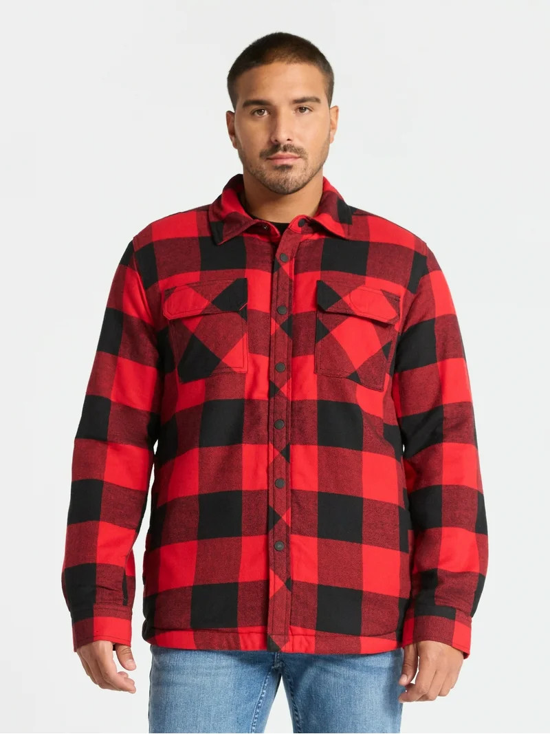 George Men's Shirt Jacket with Long Sleeves, High Pile Fleece Lining, Sizes S-3XL | Walmart (US)