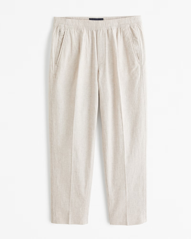 Linen-Blend Pull-On Pant | Abercrombie & Fitch (US)
