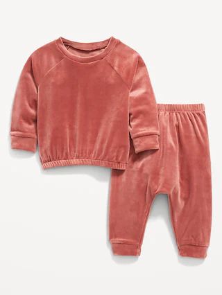 Unisex Velour Sweatshirt &#x26; Jogger Sweatpants Set for Baby | Old Navy (US)